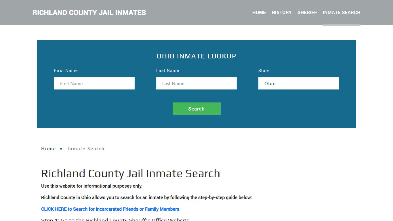 Richland County, OH Detainee Lookup